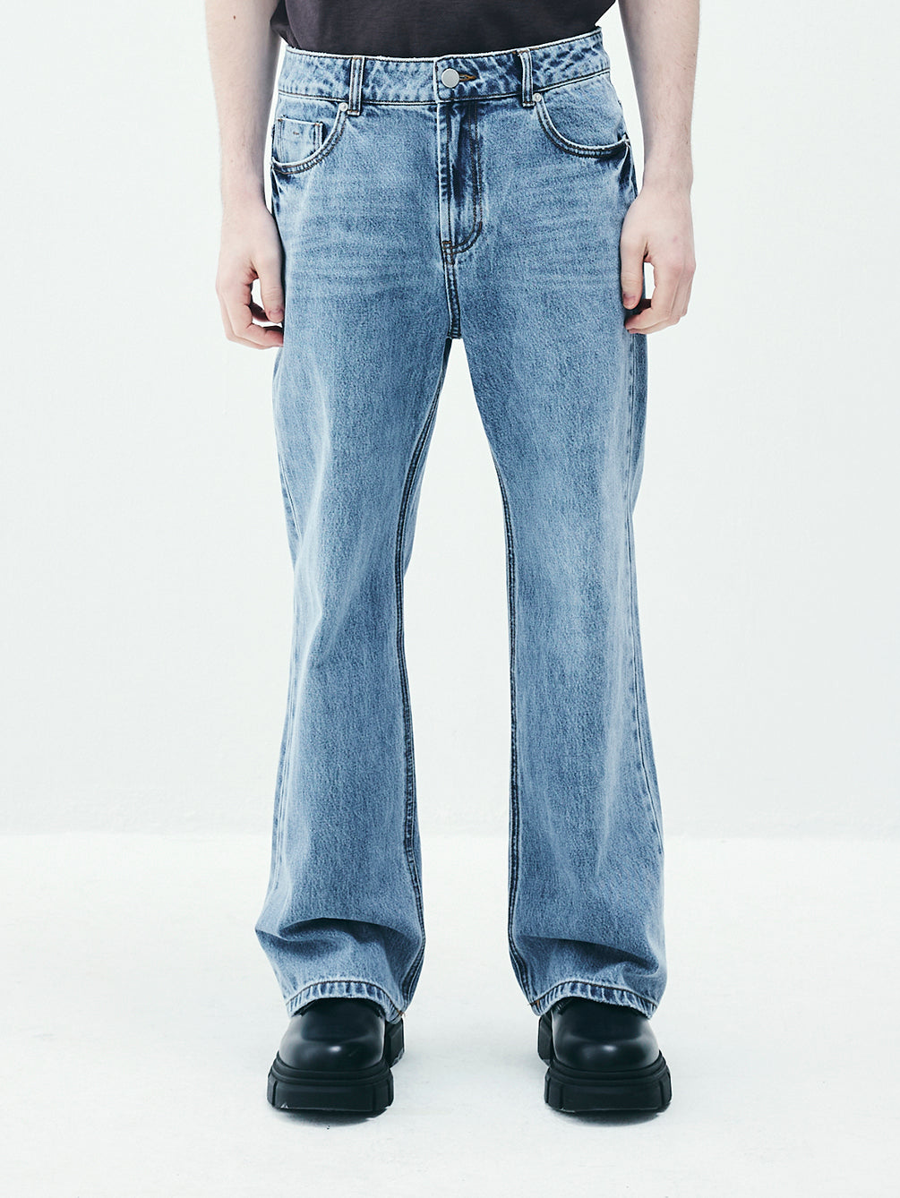 RAS5006 Similar Semi Bootcut Denim Pants (UNISEX)