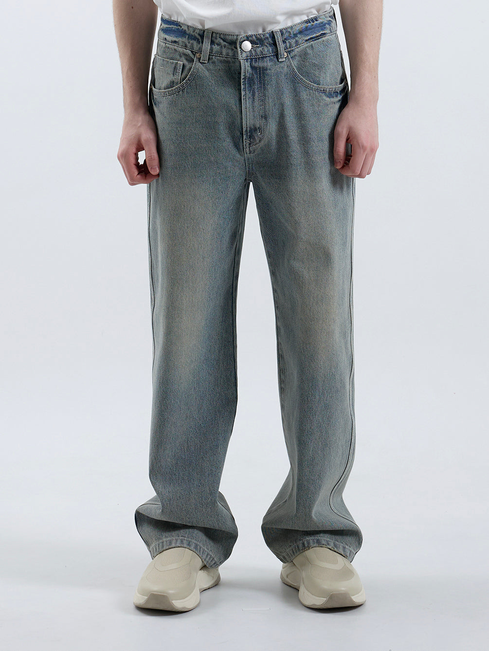 RD801 RELAXED STRAIGHT DENIM PANTS