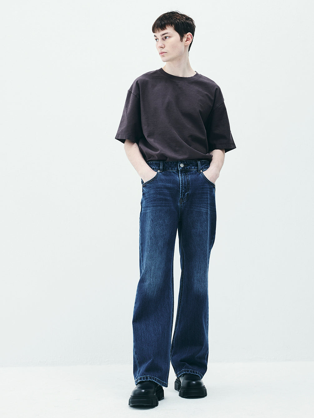 RAS5006 Similar Semi Bootcut Denim Pants (UNISEX)