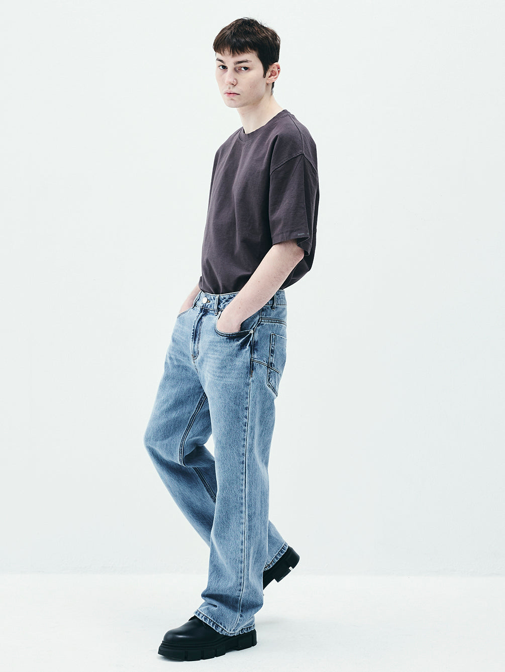 RAS5006 Similar Semi Bootcut Denim Pants (UNISEX)