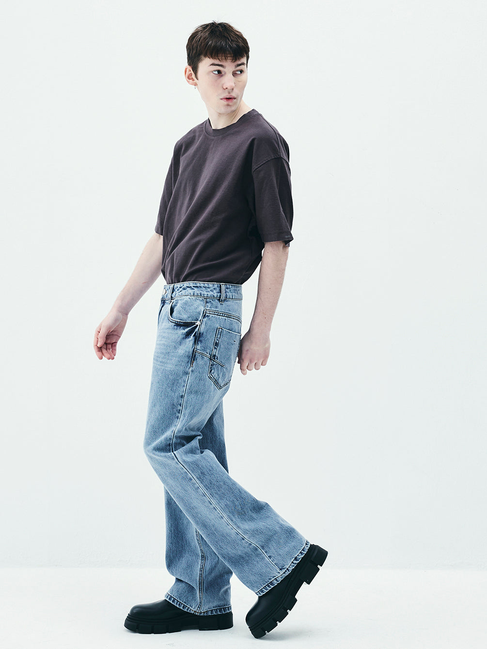 RAS5006 Similar Semi Bootcut Denim Pants (UNISEX)