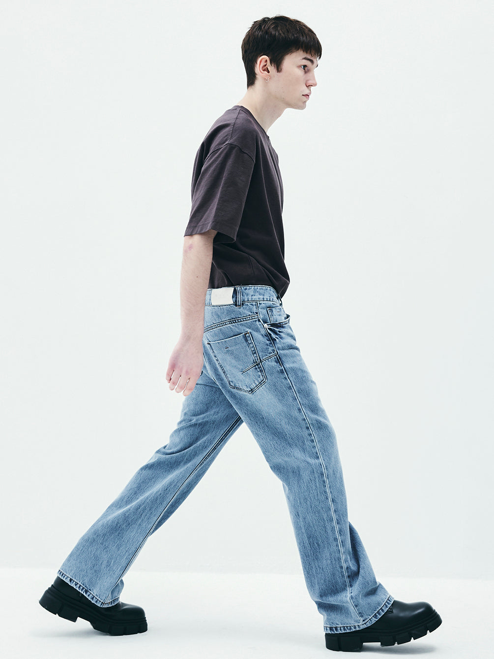 RAS5006 Similar Semi Bootcut Denim Pants (UNISEX)