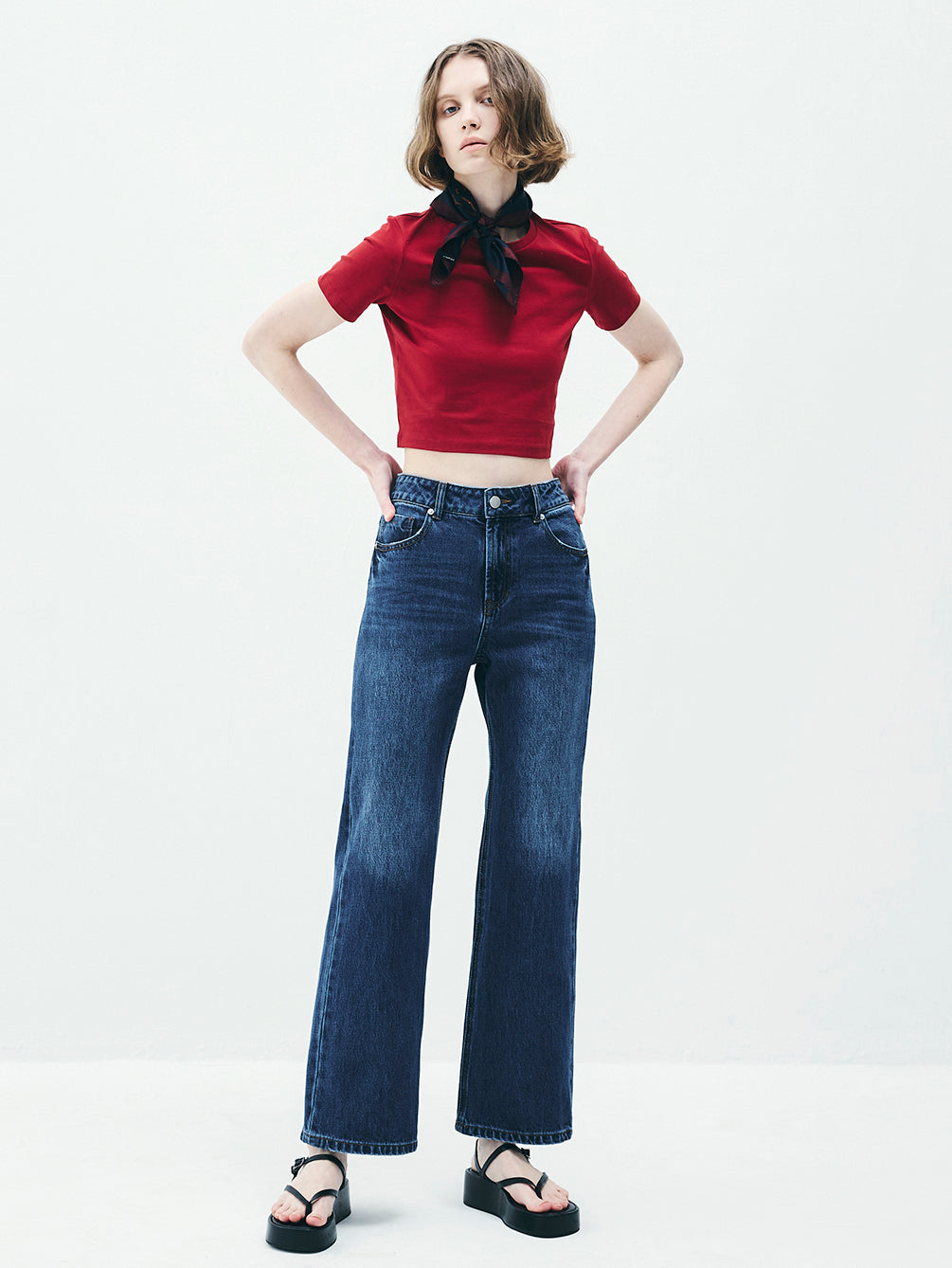 RAS5006 Similar Semi Bootcut Denim Pants (UNISEX)