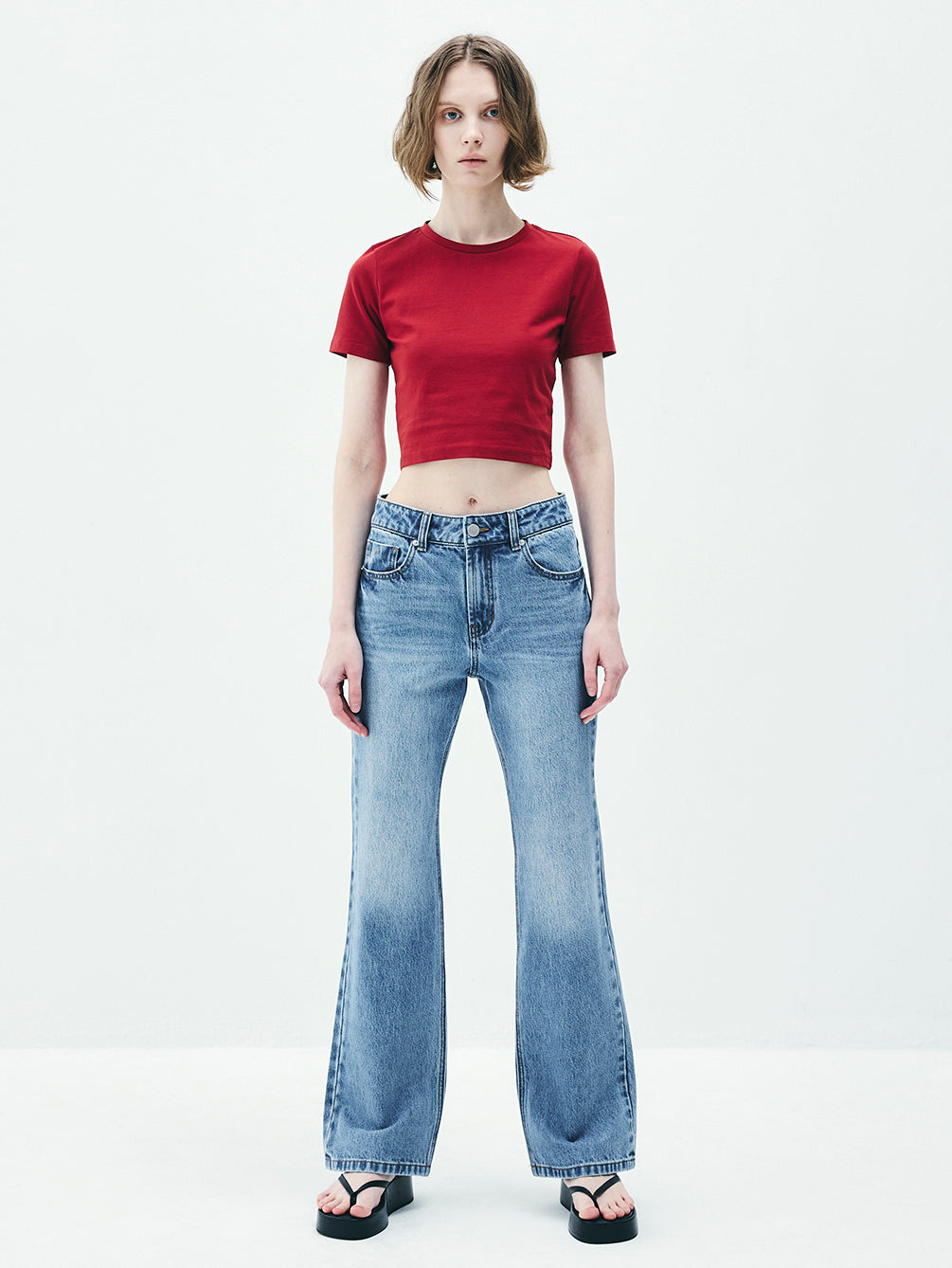 RAS5006 Similar Semi Bootcut Denim Pants (UNISEX)