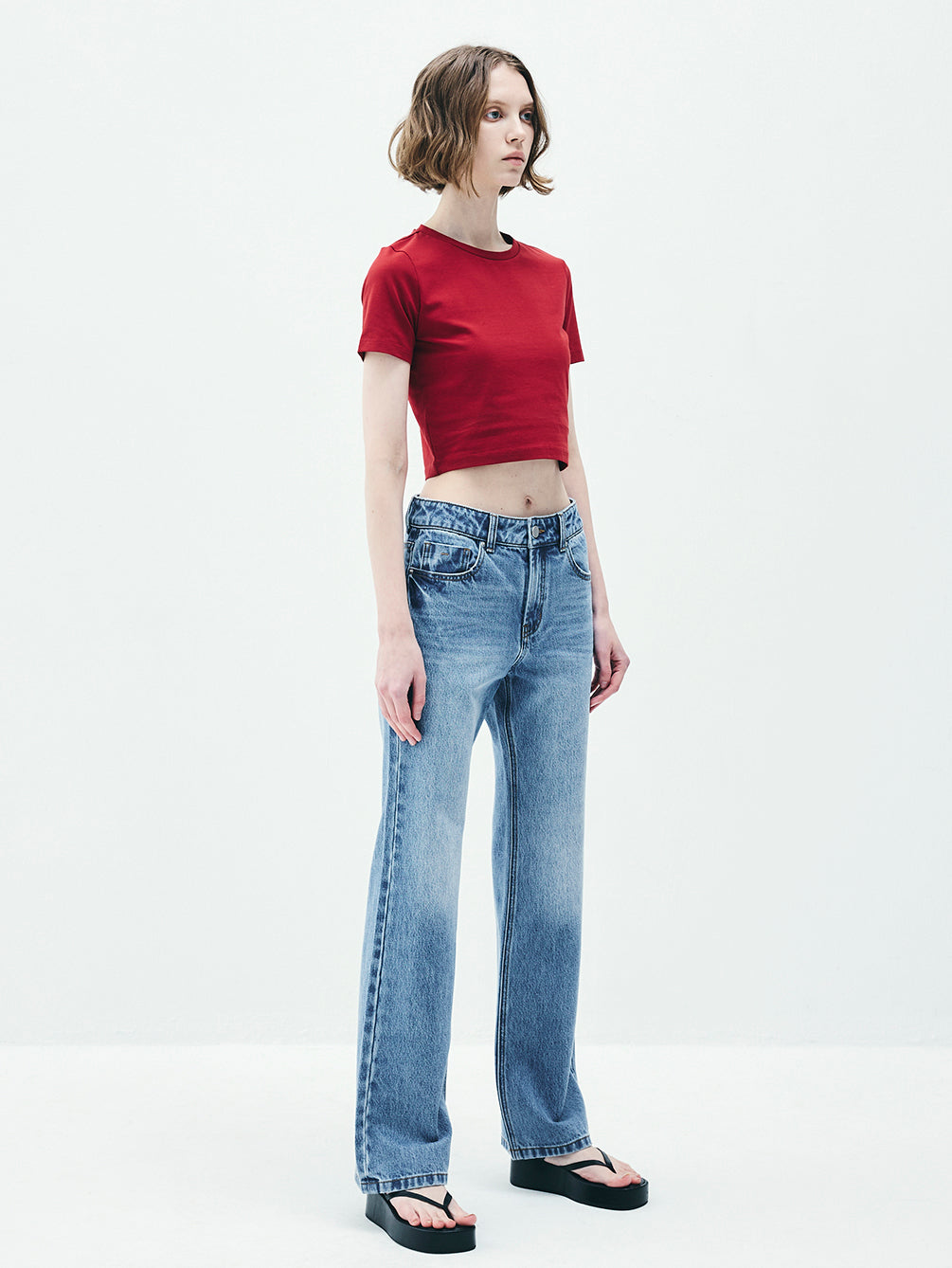 RAS5006 Similar Semi Bootcut Denim Pants (UNISEX)