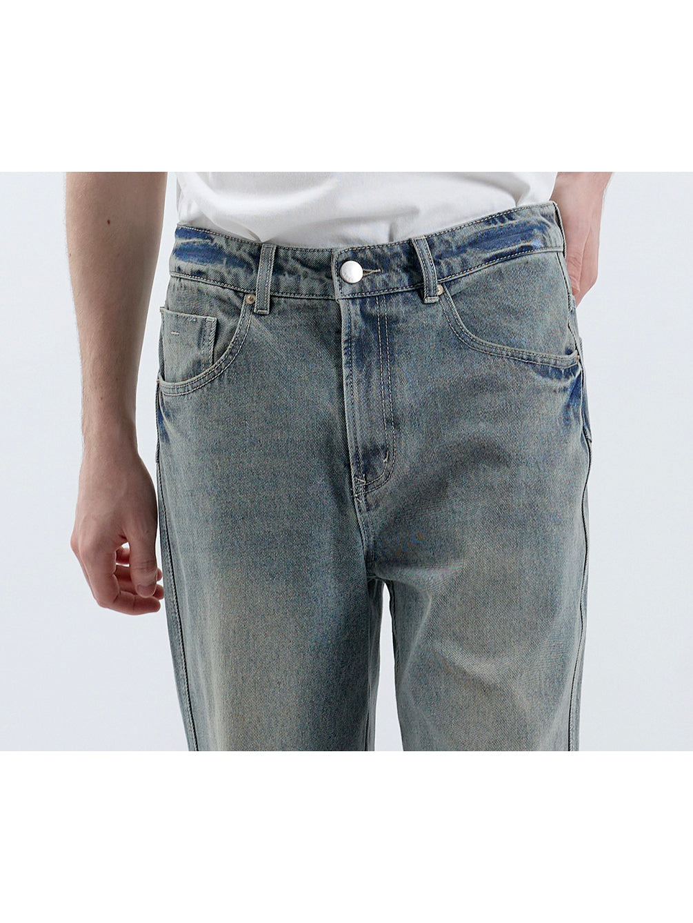 RD801 RELAXED STRAIGHT DENIM PANTS
