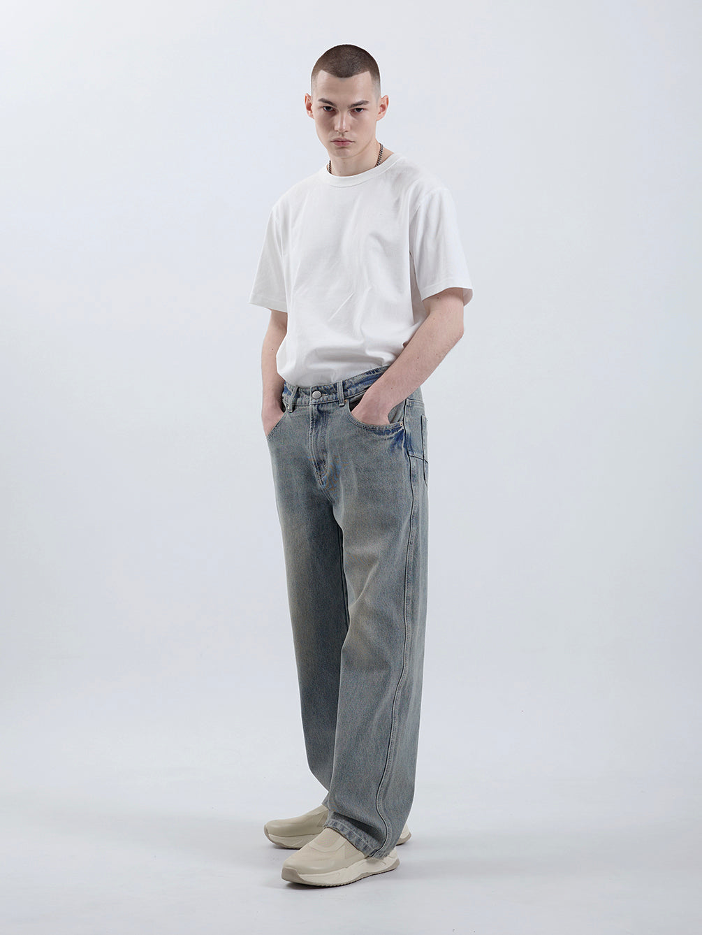 RD801 RELAXED STRAIGHT DENIM PANTS