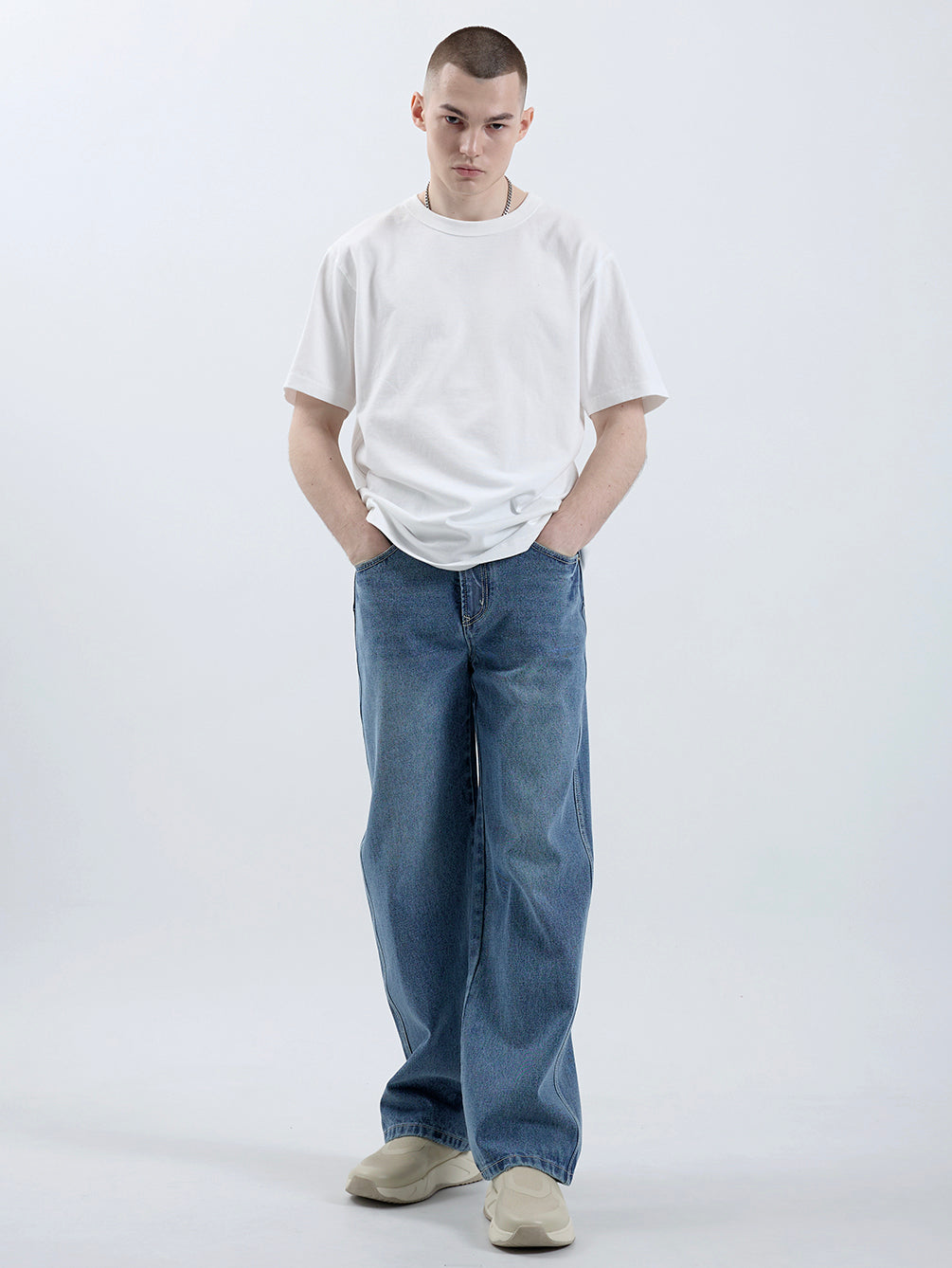 RD801 RELAXED STRAIGHT DENIM PANTS