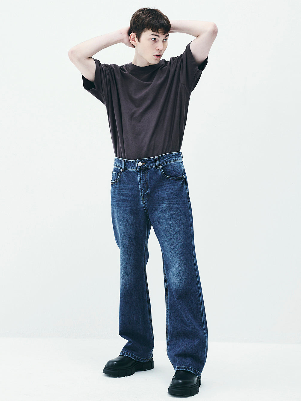 RAS5006 Similar Semi Bootcut Denim Pants (UNISEX)