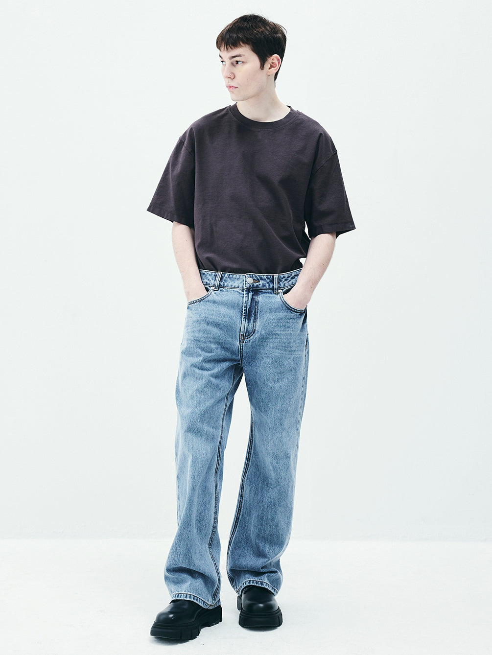 RAS5006 Similar Semi Bootcut Denim Pants (UNISEX)