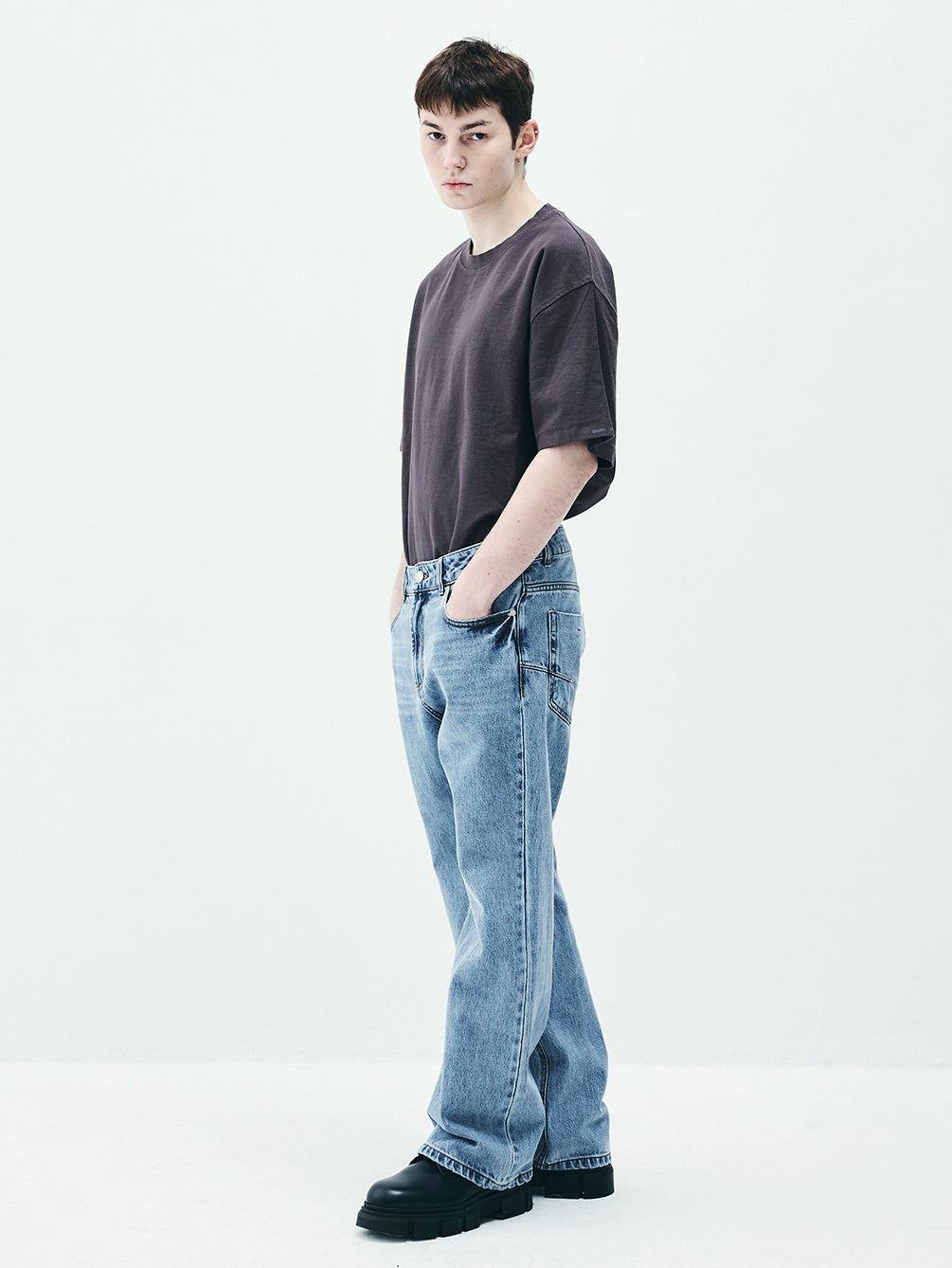 RAS5006 Similar Semi Bootcut Denim Pants (UNISEX)