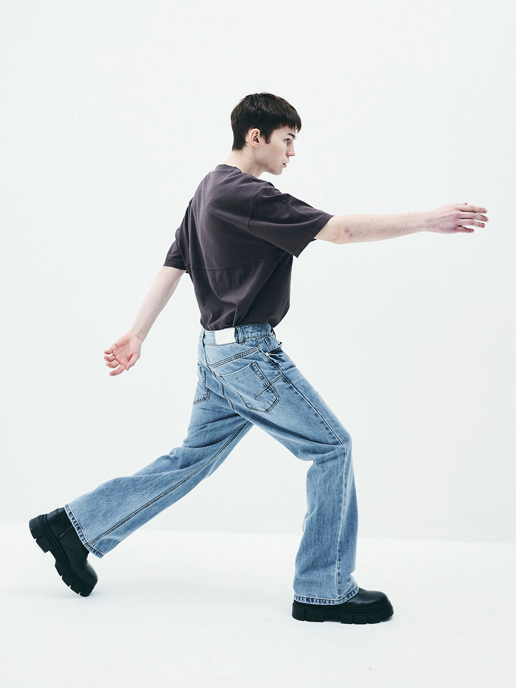 RAS5006 Similar Semi Bootcut Denim Pants (UNISEX)