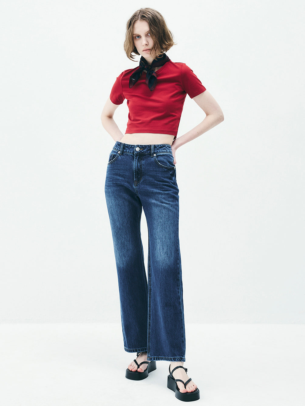 RAS5006 Similar Semi Bootcut Denim Pants (UNISEX)