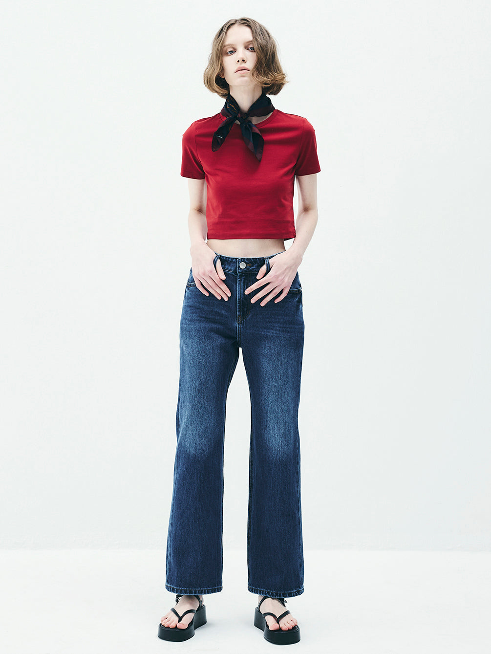 RAS5006 Similar Semi Bootcut Denim Pants (UNISEX)