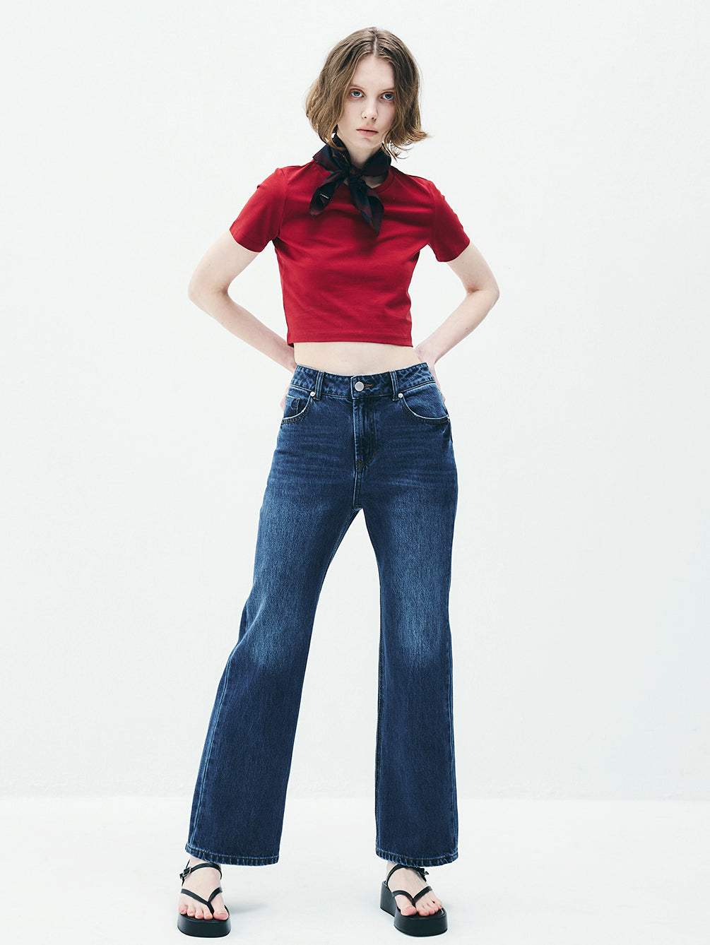 RAS5006 Similar Semi Bootcut Denim Pants (UNISEX)