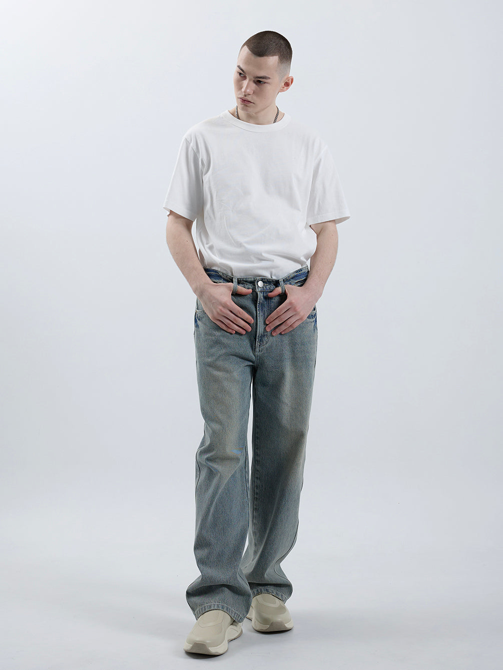 RD801 RELAXED STRAIGHT DENIM PANTS