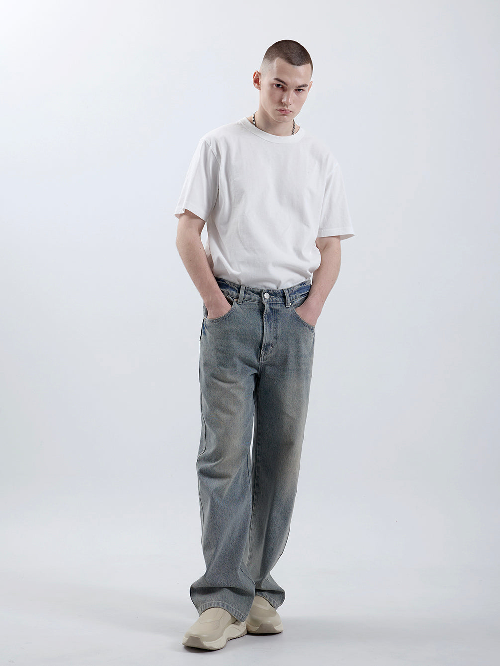 RD801 RELAXED STRAIGHT DENIM PANTS