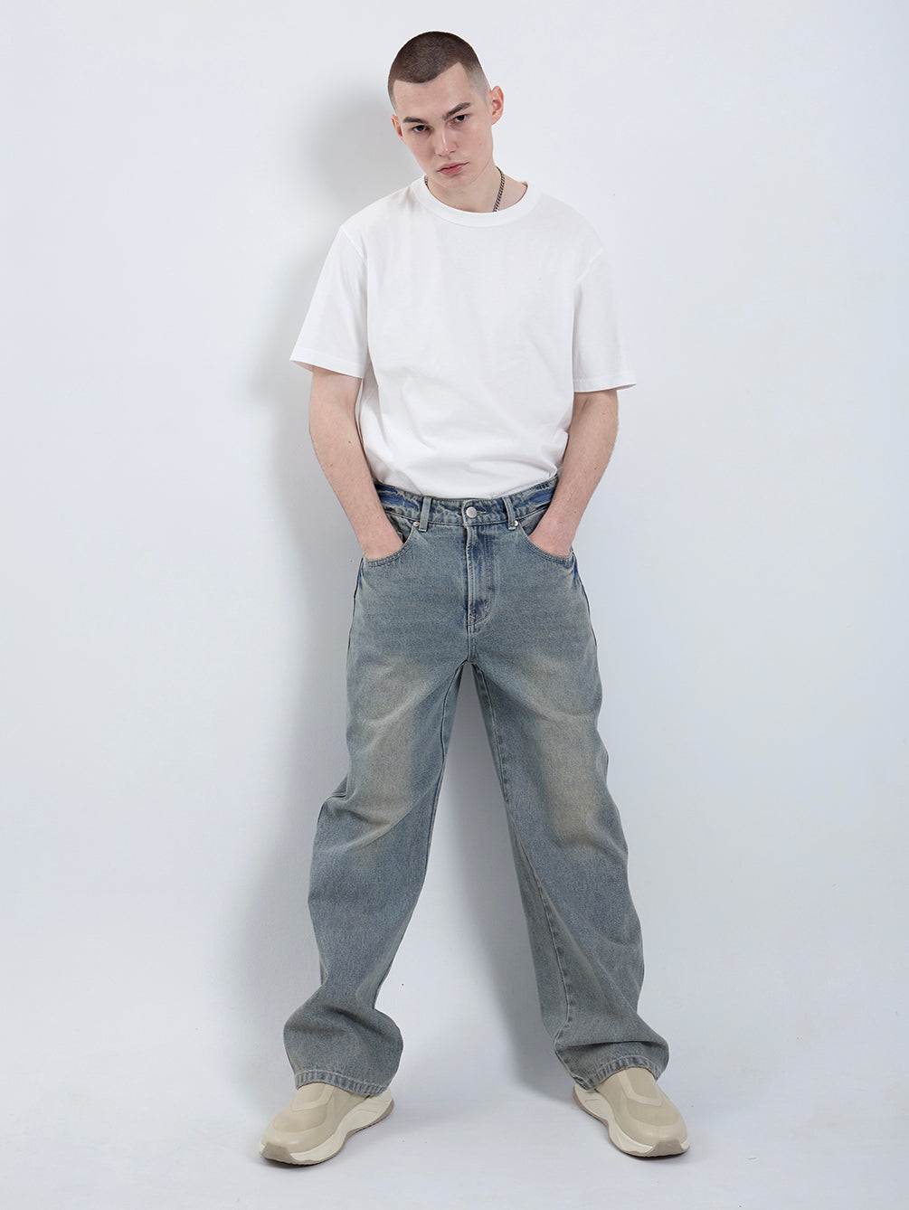 RD801 RELAXED STRAIGHT DENIM PANTS